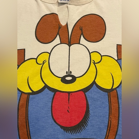 VTG Garfield & Odie Single Stitch Big Graphic T-Shirt - One Size Fits All - RARE - Picture 4 of 9